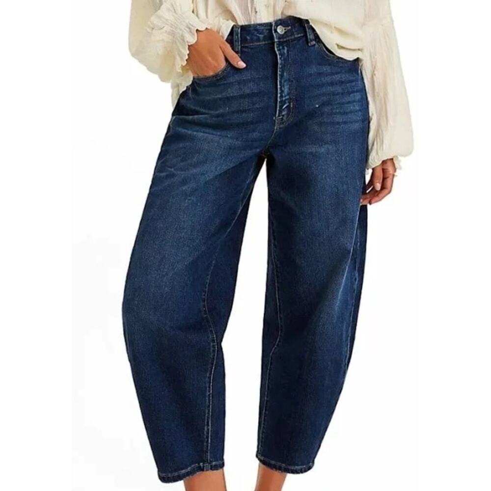 BKE Bridge by Gly High Rise Barrel Dark Wash Jeans Women’s Size 14 NEW